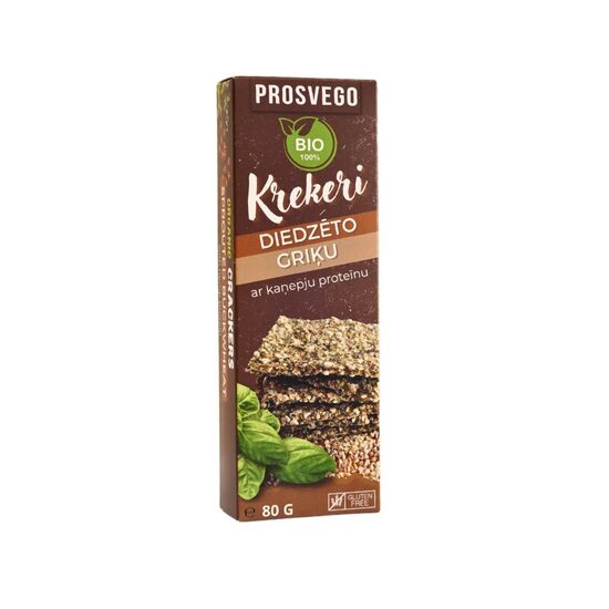 Bio diedzētu griķu un kaņepju krekeri 80g