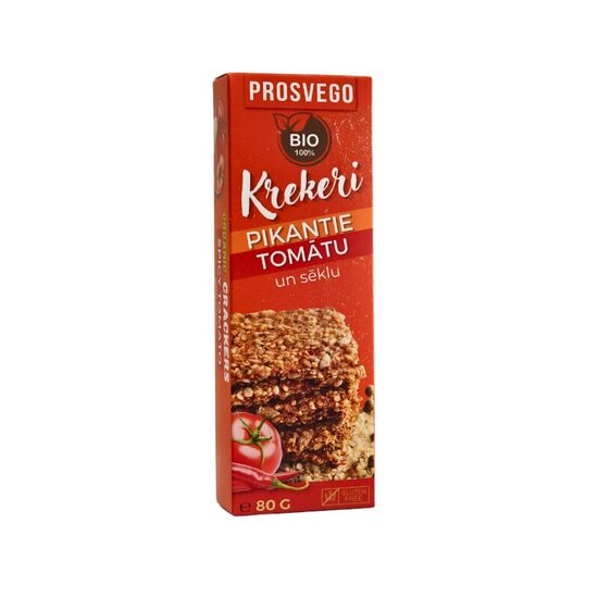 Bio pikantie tomātu un sēklu krekeri 80g