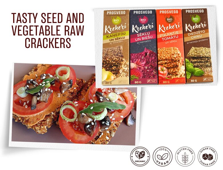 Organic crackers – healthy gluten-free seed and vegetable crisps | PROSVEGO